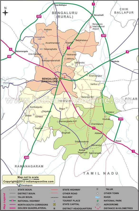 Bangalore urban district kartta