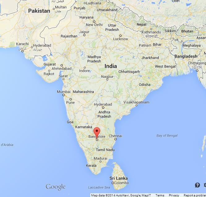 Banglore kartta intiassa