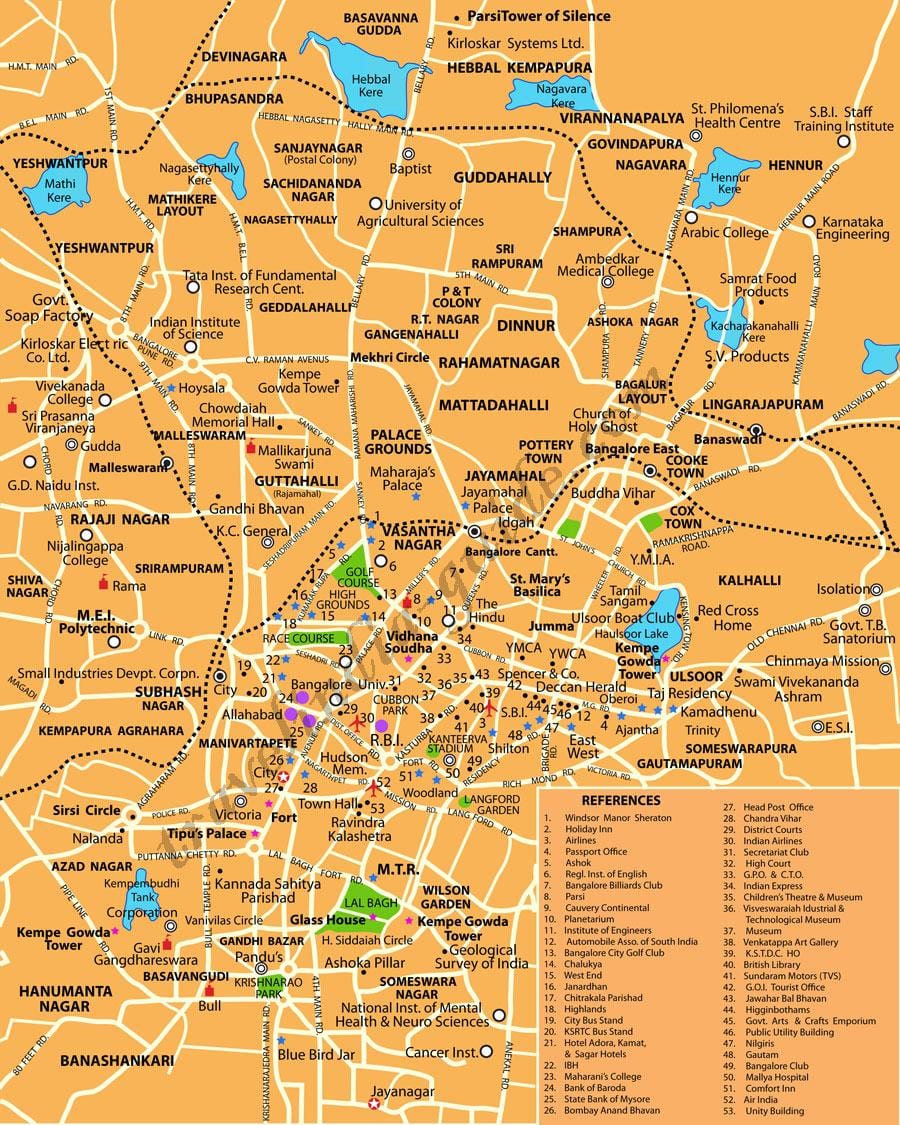 Banglore turisti paikoissa kartta