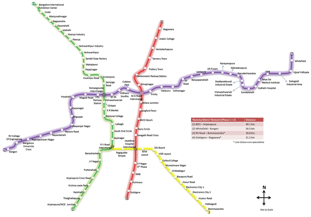 bmrcl reittikartta