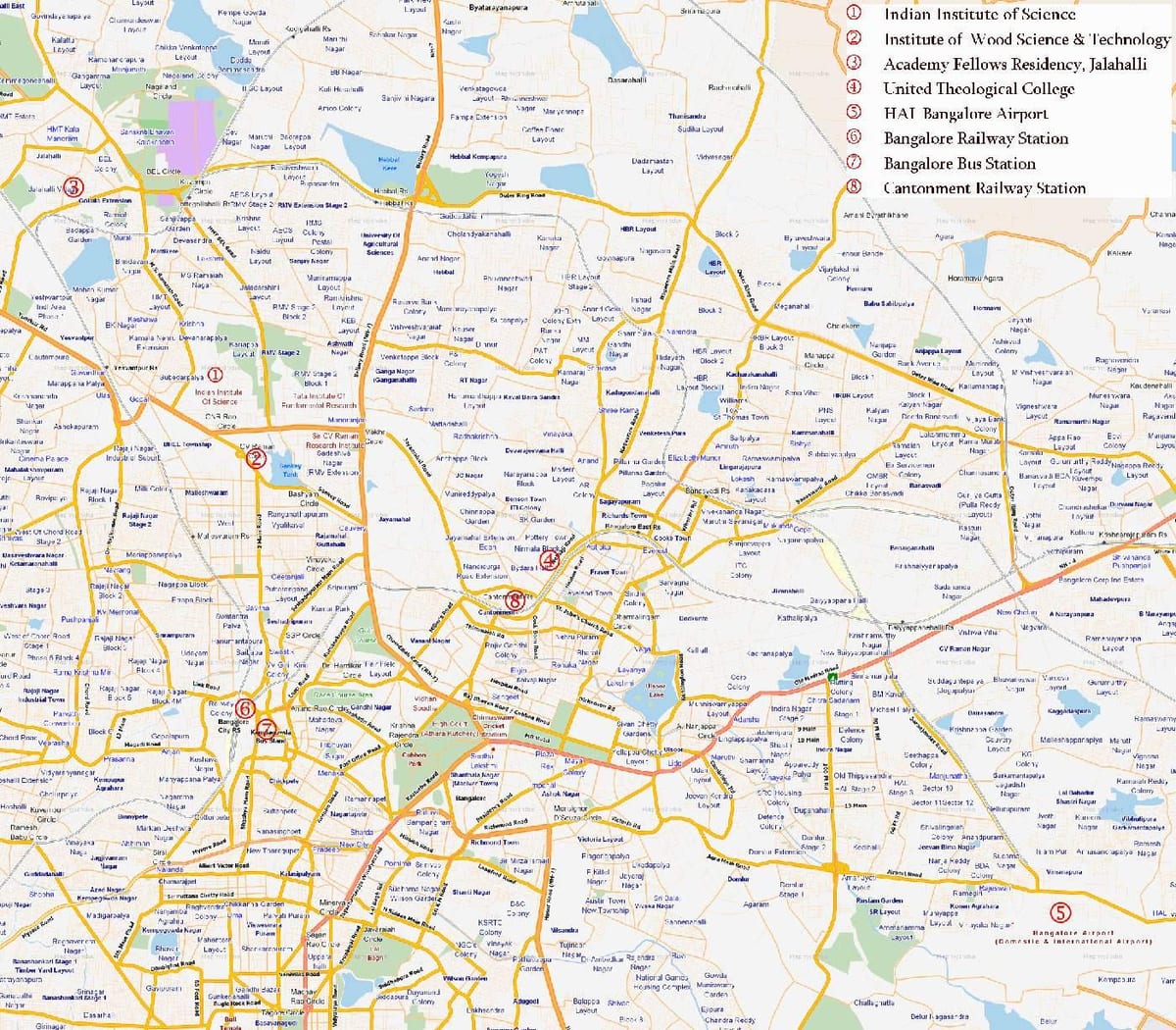 reitin Bangalore kartta