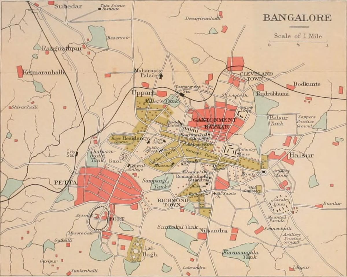 Bangalore vanha kartta