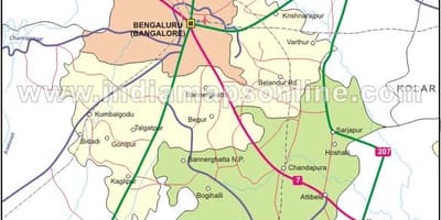 Kartta etelä-Bangalore