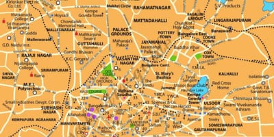 Banglore turisti paikoissa kartta