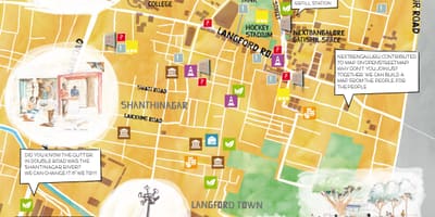Commercial street Bangalore ostokset kartta